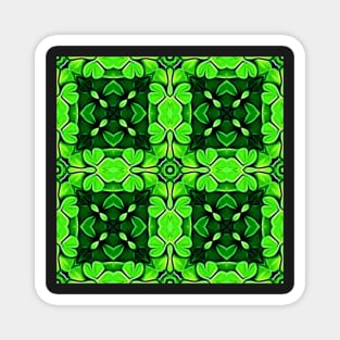 Pretty Green Leaves Lucky Clover Greenery Pattern 4 Magnet