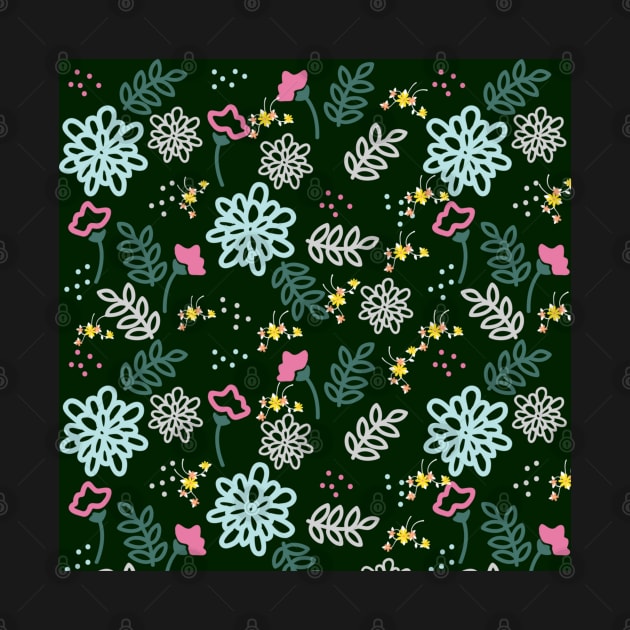 A Garden at Night Floral Pattern by DMRStudio