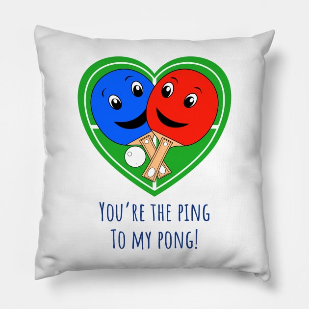 Valentines Table Tennis Pillow by brodyquixote