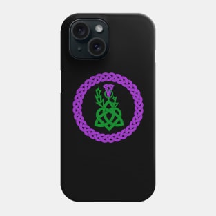 Celtic knotwork with heart and thistle - colourised Phone Case