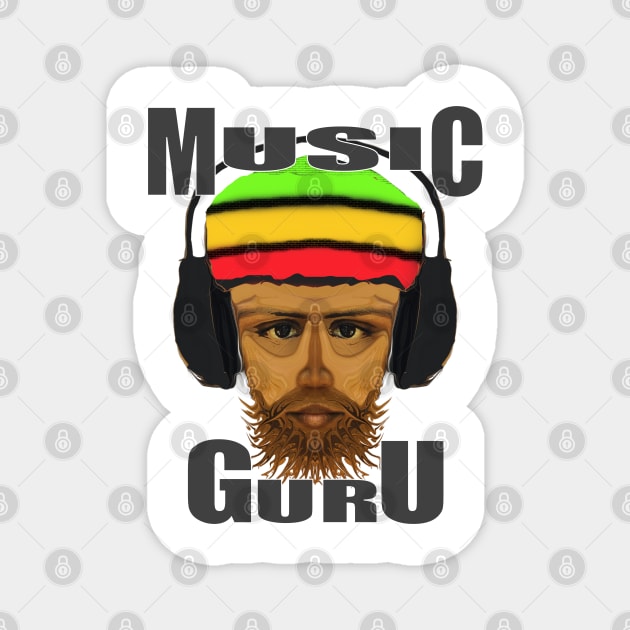 Reggae Music Guru Cool Rasta man Vibes Magnet by PlanetMonkey