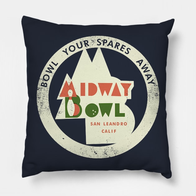 Retro Vintage Midway Bowl Pillow by StudioPM71