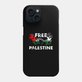 Free Palestine Freedom Flag Distressed Art - Break Handcuffs Phone Case