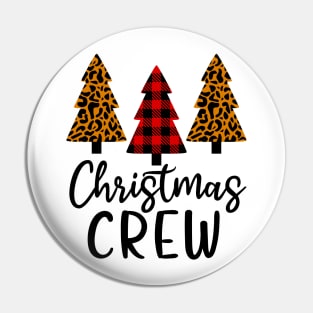 Christmas Crew Buffalo Plaid Christmas Tree Pin