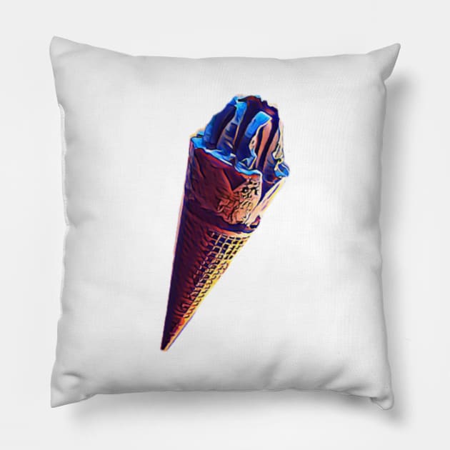 Blue cosmic ice-cream cone waffle Pillow by CONCEPTDVS