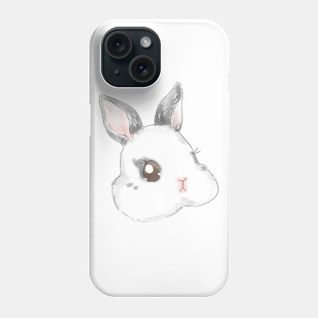 rabbit Netherland Dwarf Hotot Head Phone Case by GambarGrace