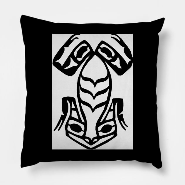 Haida Frog Pillow by UsuallyUnusual