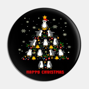 Happy Christmas Penguins Tree. Pin