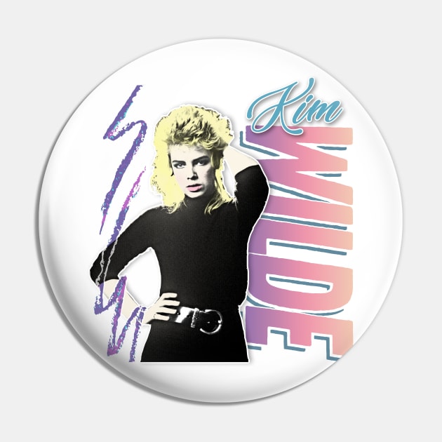 Kim Wilde Retro 80s Aesthetic Design Pin by DankFutura