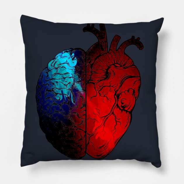 hearts and minds Pillow by STRANGER