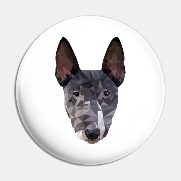 Low Poly Dog Bullterrier Pet Great Britain Art Pin by Monstershirts