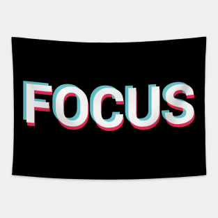 Focus Focused Motivational Quote Typography Tapestry