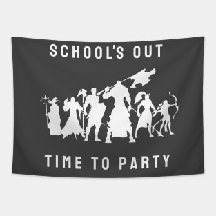 schools out time to party roleplaying game style Tapestry