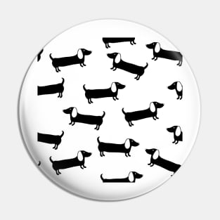 Cute dachshunds in black and white Pin