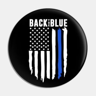 Back The Blue - Thin Blue Line American Flag Pin