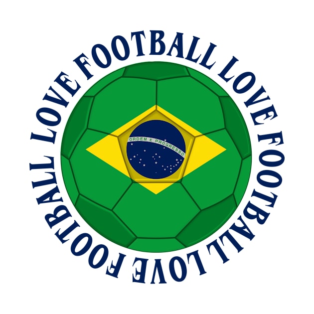 BRAZIL- Brazilian Flag Football Soccer Icon by IceTees