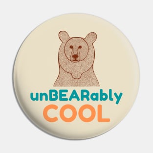 UnBEARably COOL - orange & blue Pin