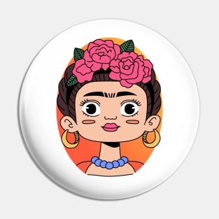 Frida kahlo cute kawaii woman feminist Pin