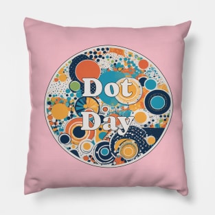 Dot day teacher art student inspire creativity colourful design Pillow