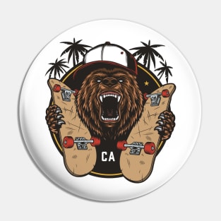 california skate bear Pin