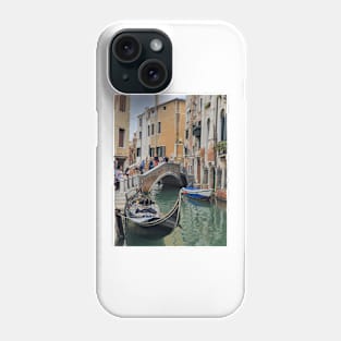 Venice gondola and bridge view Phone Case