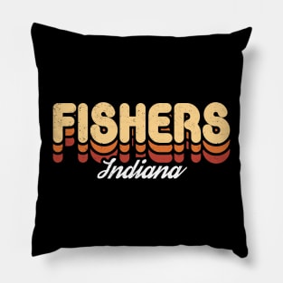 Retro Fishers Indiana Pillow