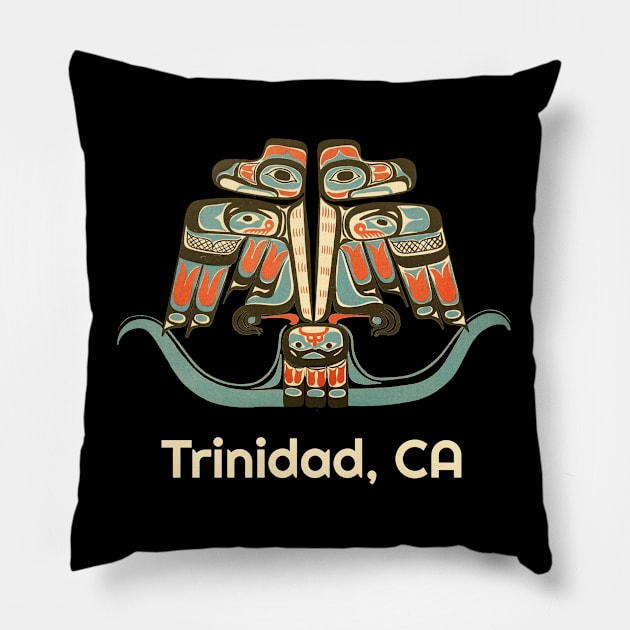 Trinidad, California Thunderbird PNW Native American Indian Tribal Art Pillow by twizzler3b