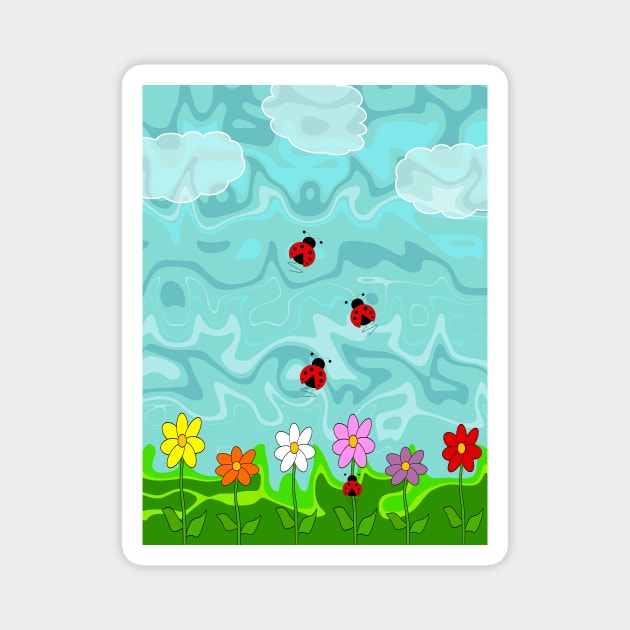 A Cloudy Summer Day For Ladybugs Magnet by SartorisArt1