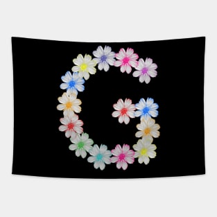 Letter G, flower, cosmos flowers, floral, nature Tapestry