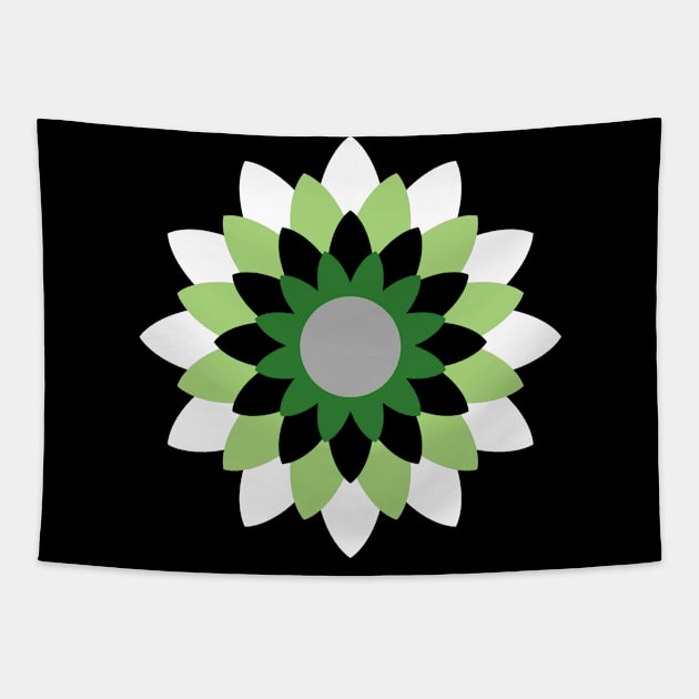 Aromantic Pride Simple Blossoming Flower Tapestry by VernenInk