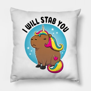 I will stab you Capybara Unicorn Pillow