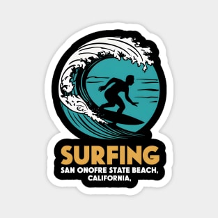 Surfing San Onofre State Beach California | Surfing Lovers Gifts Magnet