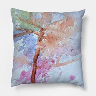 Splatter Tree Painting in the Style of Pollock Pillow