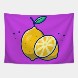 Lemon And Slices Of Lemon Cartoon Tapestry