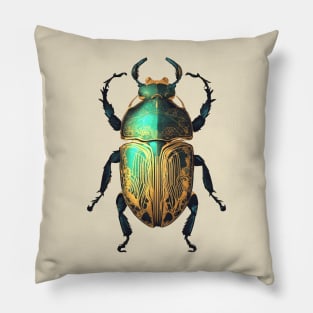 Green Scarab Beetle Pillow