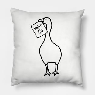 Goose Game with Stolen Hello Greeting Minimal Pillow