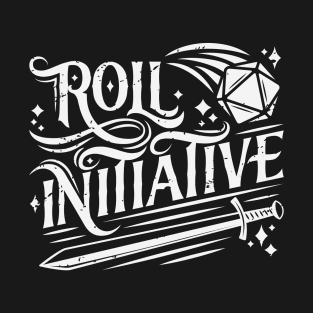 Roll Initiative Fantasy Vintage Text Light T-Shirt