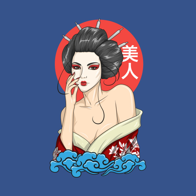 Disover Sexy Japanese Geisha Girl in Kimono Robe - Geisha Girl - T-Shirt