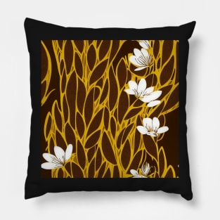 Boho Vintage Watercolor Floral Botanical Design Pillow