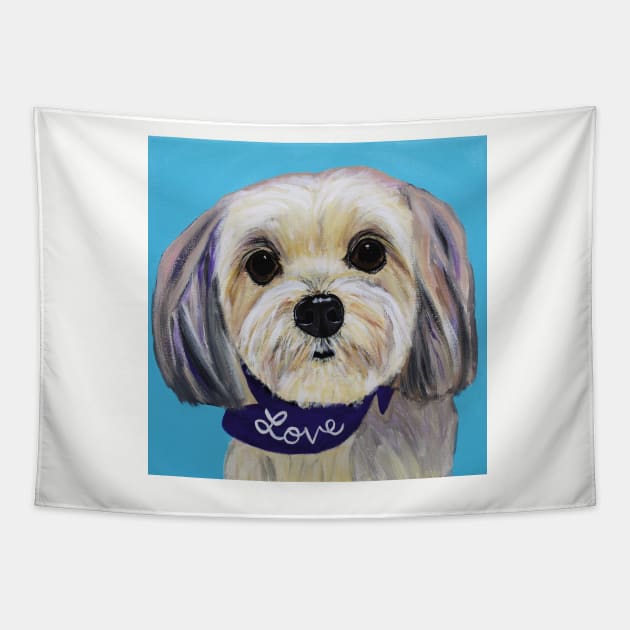 Love, Sofia the Morkie Tapestry by AmandaAAnthony