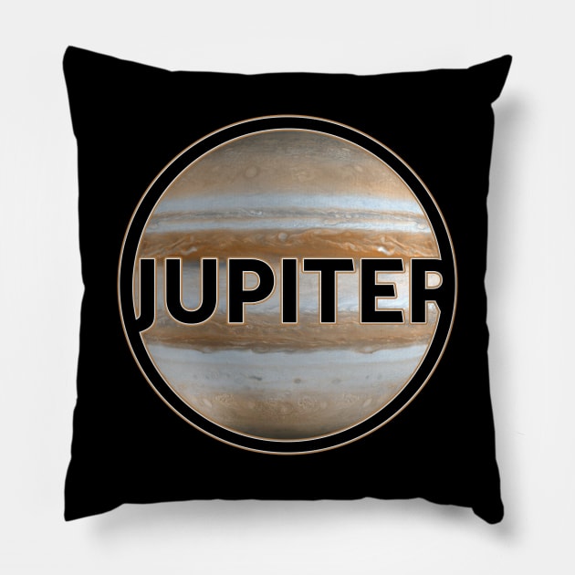 Planet Jupiter with lettering gift space idea Pillow by sweetczak