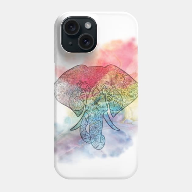 Watercolor Elephant Mandala Phone Case by Bluepress