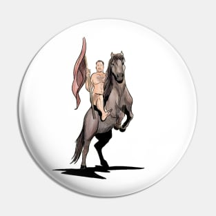 Nick Naked on a Horse Pin