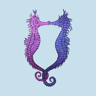 Kissing Seahorses - Purple T-Shirt