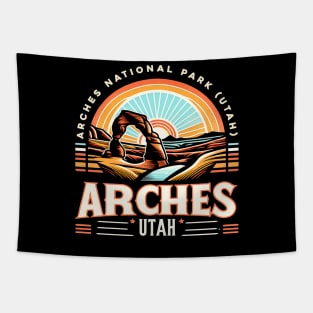 Arches National Park (Utah) Moab Utah Arches Vintage Sunset Tapestry