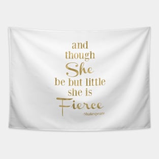 She is Little and Fierce - Gold Tapestry