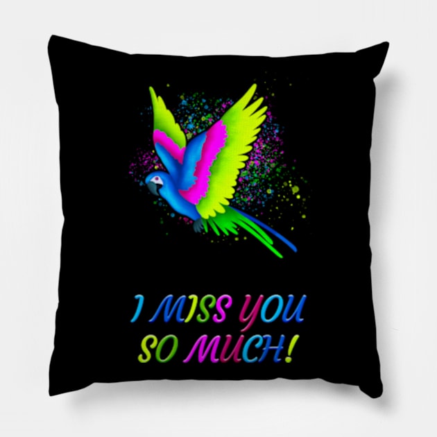 I Miss You! Pillow by Kelly Louise Art