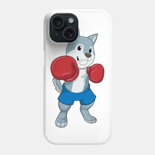 Dog as Boxer with Boxing gloves Phone Case