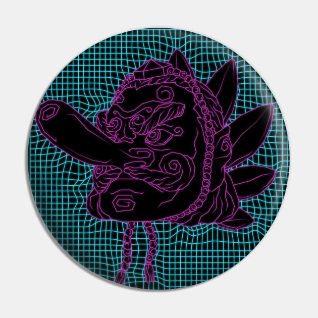 Aesthetic Synthwave Neon Pink Tengu Pin by MythoCulture