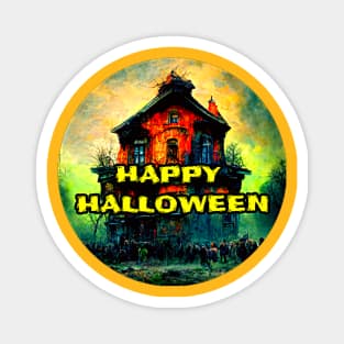Haunted House Halloween Magnet